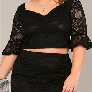 Black two piece lace